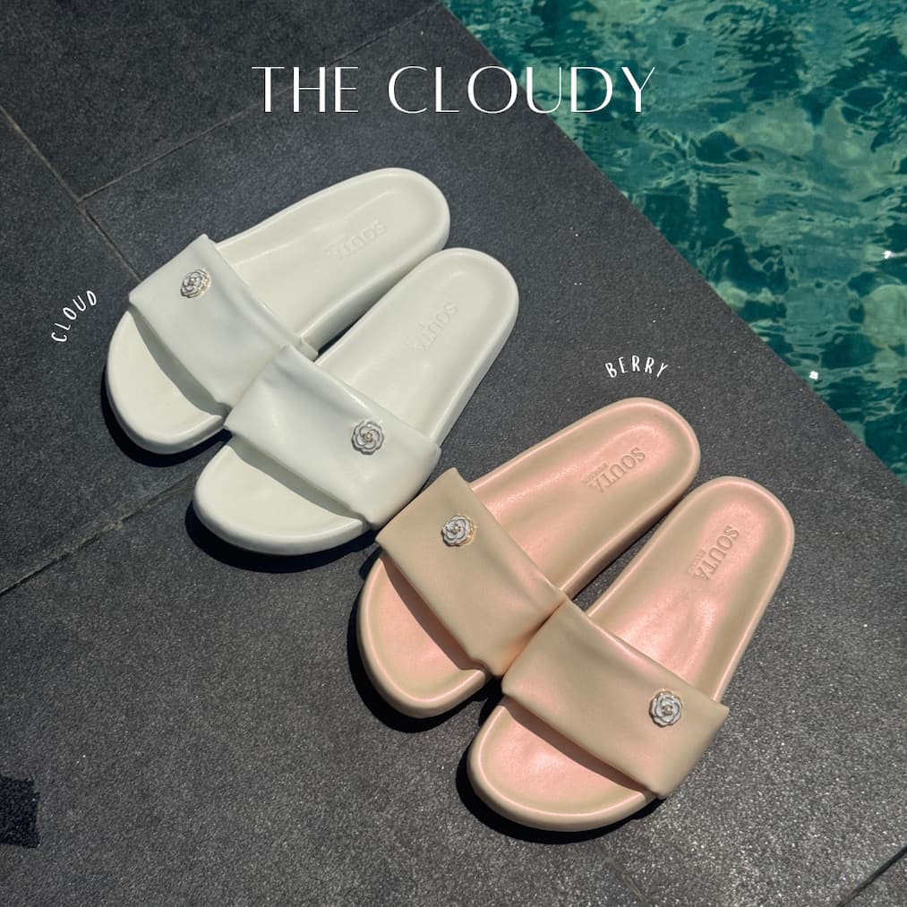 The Cloudy - Souta☁️ รองเท้าแฟชั่นผู้หญิง แบบสวม หนังนิ่ม พื้นนุ่ม >> ไซส์ 35-45*หน้าเท้าอวบแนะนําไซส์+1*