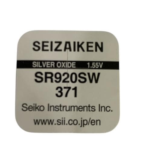 ถ่านกระดุม Seizaiken 371 / SR920SW แบ่งจําหน่าย แบบ 1 ก้อน,5 ก้อน รูปที่ 1