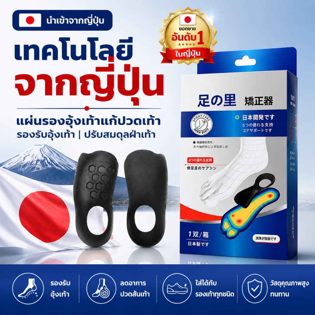 แผ่นปรับพื้นรองเท้า เหมาะสําหรับ เท้าแบน หรือ รูปขา O/X ลดปวดรองช้ํา