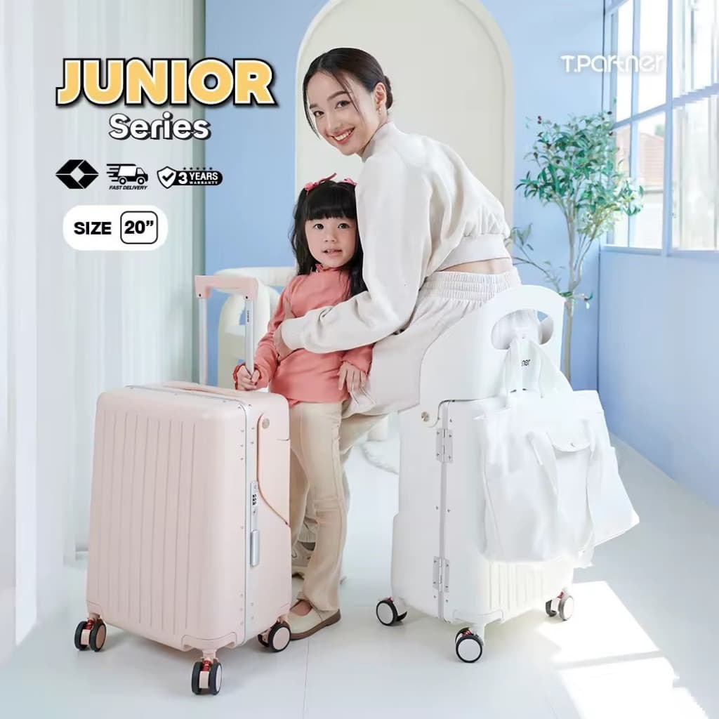Tpartner กระเป๋าเดินทางเฟรมอลูมิเนียมนั่งได้ รุ่น Junior ขนาด 20 นิ้ว TSA LOCK เพิ่มความสนุกทุกการเดินทาง