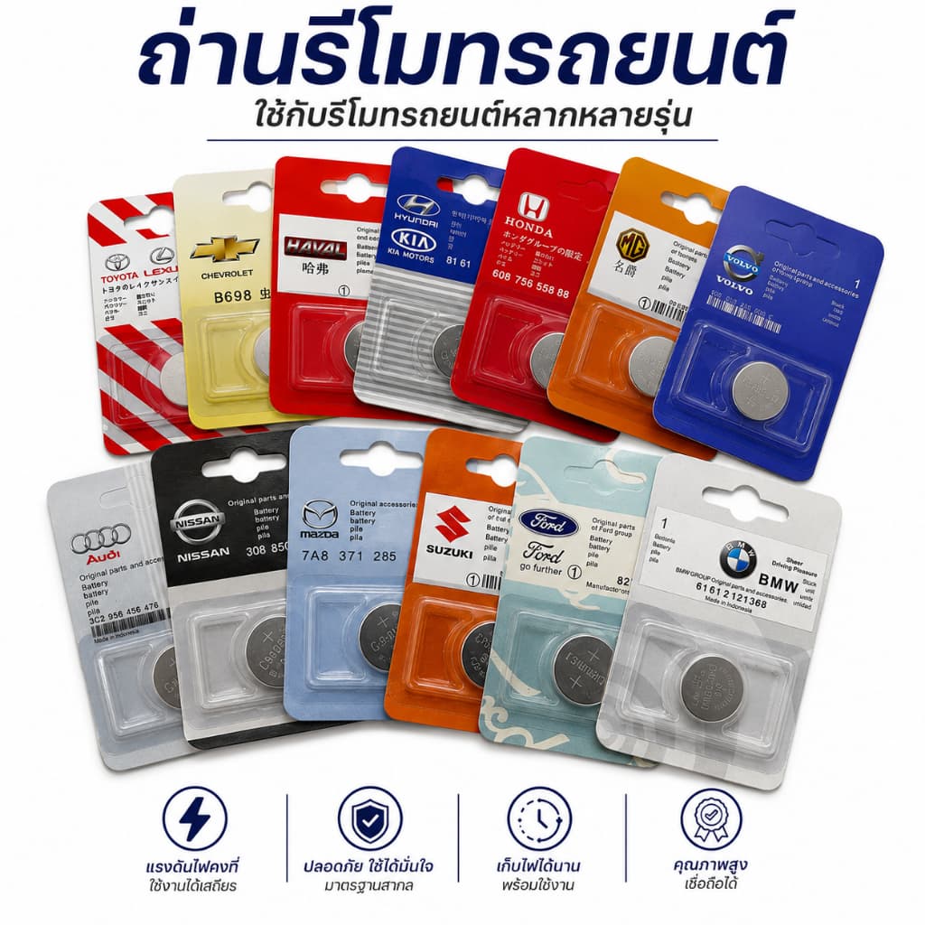 โล๊ะๆๆๆถ่านรีโมทรถยนต์ แบนร์น paosmaoic สําหรับรถยนต์ (เลือกตามรุ่นรีโมท) 2032 2025 2016 1616 1620 1632…