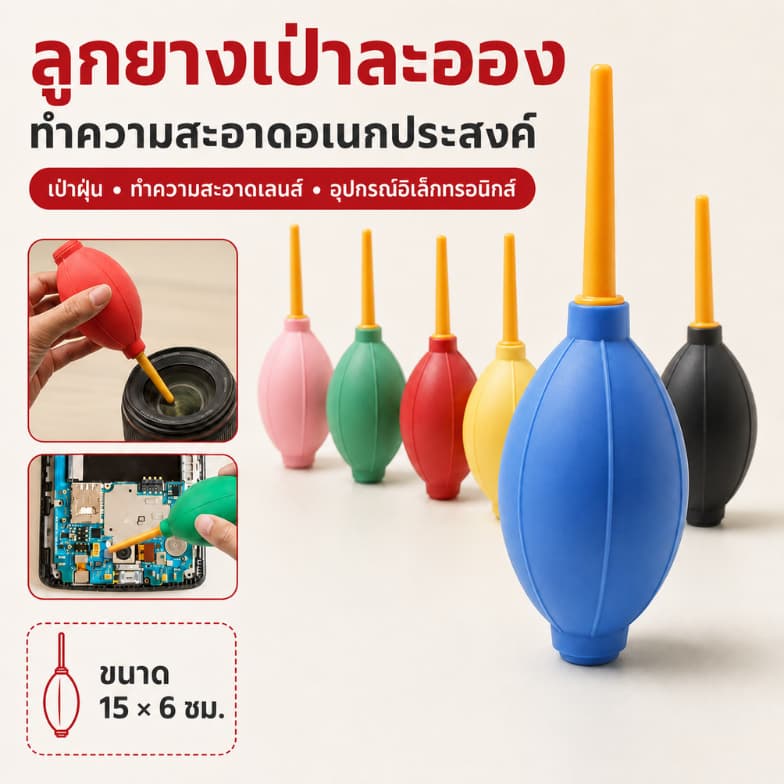 ลูกยางเป่าลม ทําความสะอาด ตัวบีบลม เป่าฝุ่น จักรเย็บผ้า กล้อง คอมพิวเตอร์ เลนส์ แว่น (E079)