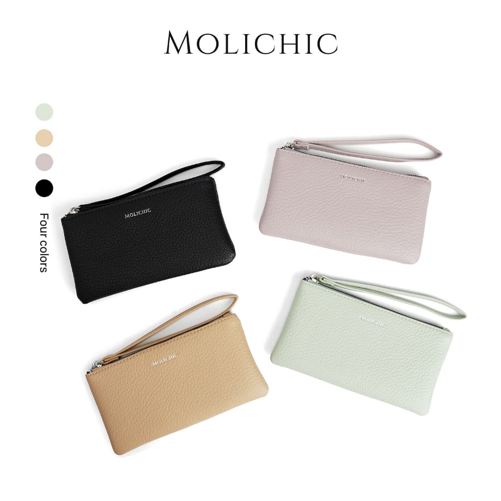 MOLICHIC กระเป๋าคล้องข้อมือสุดหรู กระเป๋าใส่เหรียญและบัตร กระเป๋าสตางค์