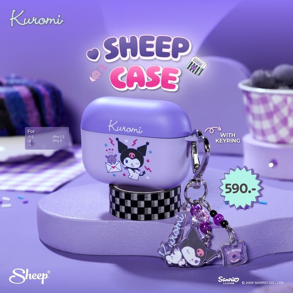 Kuromi Collection เคสสําหรับ Airpods ลายคุโรมิ พร้อม Keychain พวกกุญแจสายห้อย เคสแข็งแรง กันกระแทก