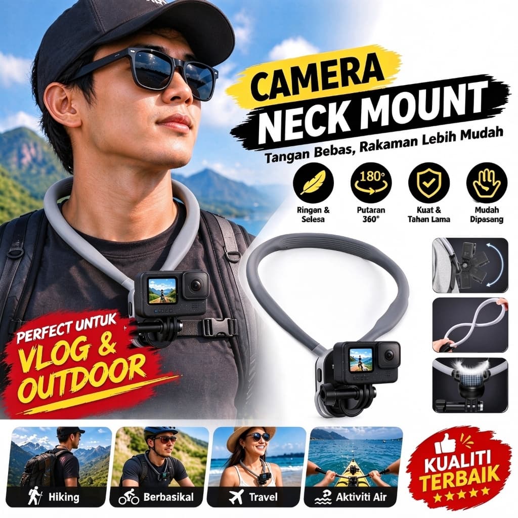 ขายึดคล้องคอ คล้องคอ สําหรับกล้อง GoPro/Insta360 X5/GO Ultra/Ace Pro/DJI Action/ Neck Camera Holder
