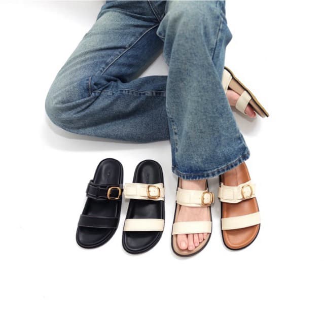 (Unisex)(แนะนํา +1 ไซส์) STEP TO STORE - CHICAGO รองเท้าแตะผู้หญิง รองเท้าทรงเบอเคน