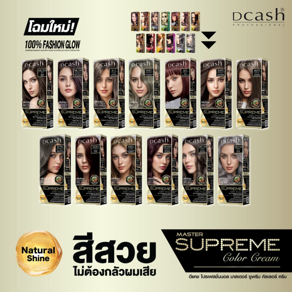 ดีแคช มาสเตอร์ ซูพรีม คัลเลอร์ ครีม 100 มล. Dcash Master Supreme Natural Shine (ครีมย้อมผม ยาย้อม รูปที่ 1