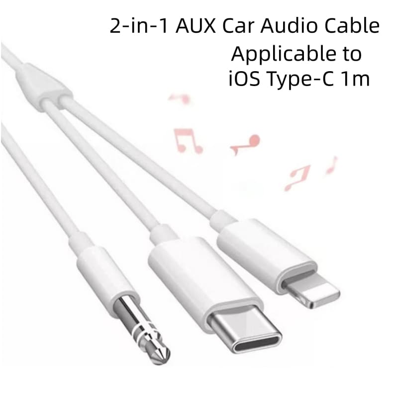 สาย AUX ออก Type CกับIOS 3.5mm Aux Audio Cable ตัวแปลงลําโพง เสียบกับมือถือ