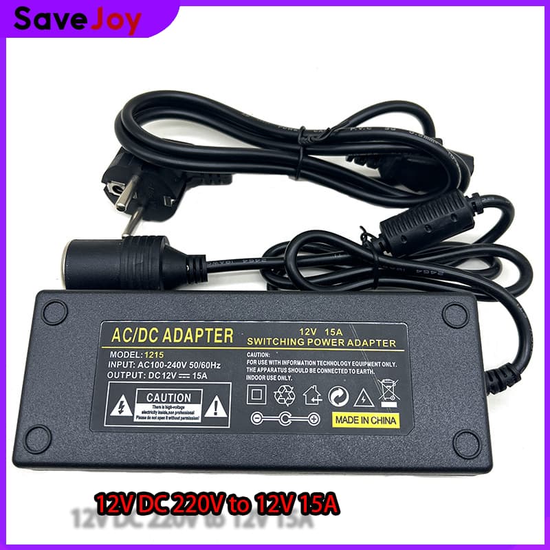 แปลงไฟบ้าน 220V เป็นไฟรถยนย์ 12V DC 220V to 12V 15A Home Power Adapter Car Adapter AC Plug รูปที่ 1