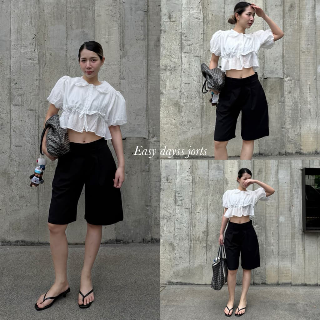 Easy days Jorts กางเกงทรงจอร์จขาสั้น ผ้ากึ่งยีนส์ PEAR.WD