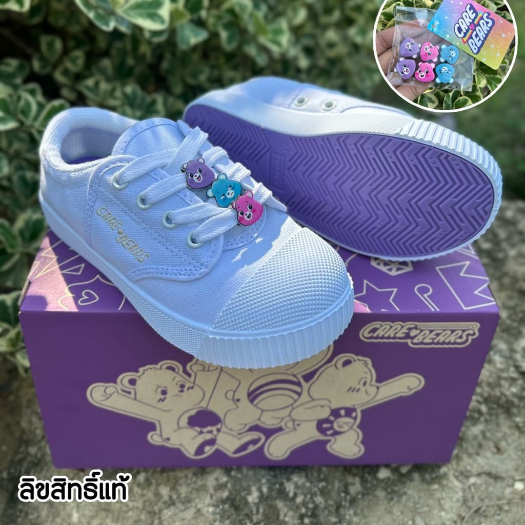 💦พร้อมส่ง💦CHAPPY ลิขสิทธ์แท้ รองเท้าผ้าใบนักเรียนหญิง รุ่น CB-008 Care Bears หมีแคร์แบร์ มี 31-42…