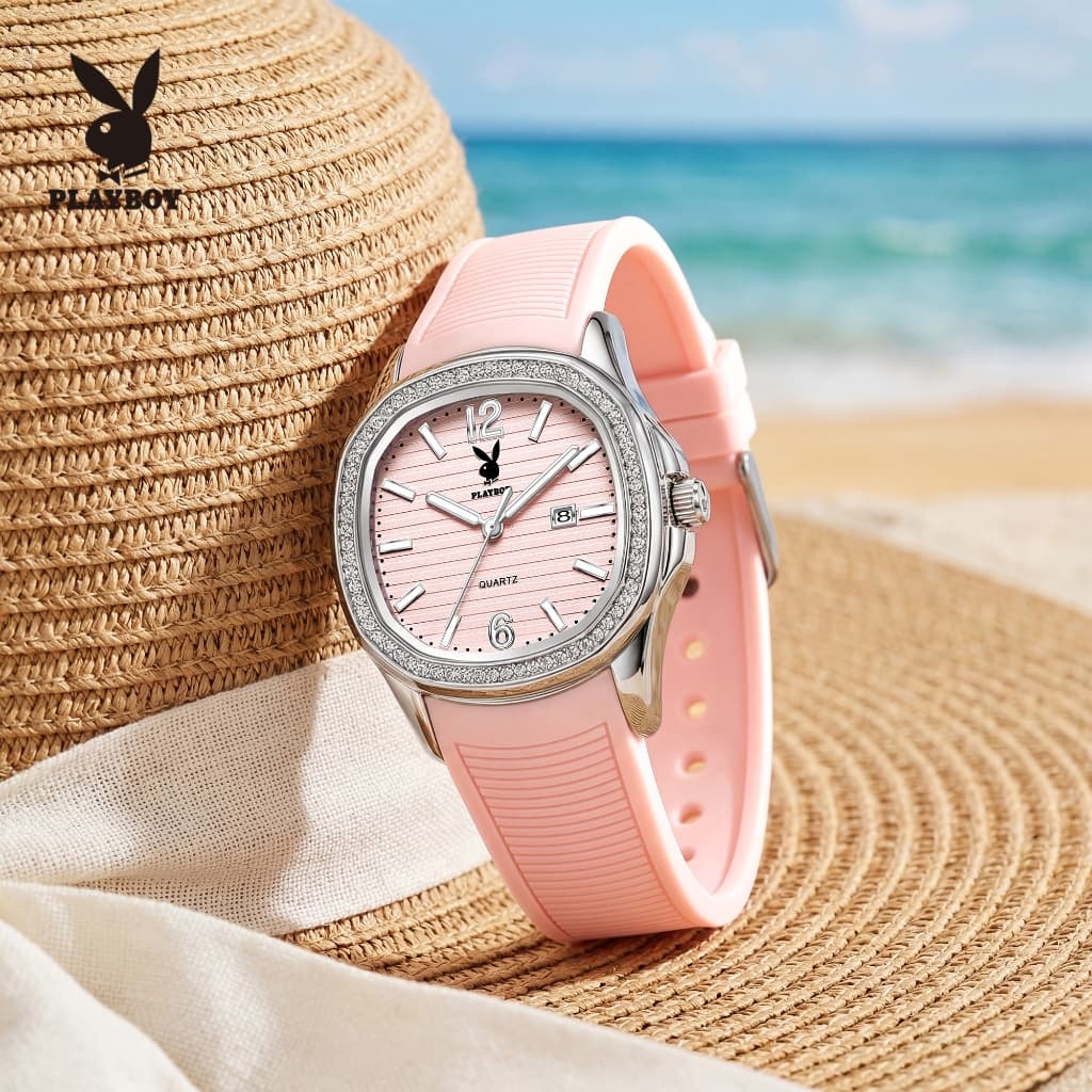 PLAYBOY นาฬิกา ผู้หญิง watch แท้ ยาง สายนาฬิกา กันน้ํา กีฬา หนุ่มสาว แฟชั่น 3149L