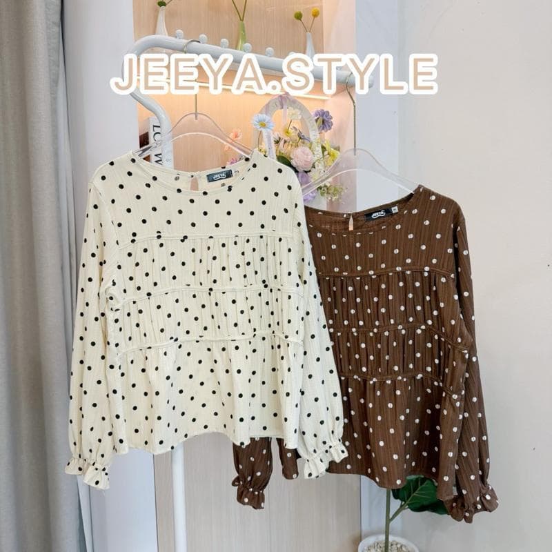 เสื้อแขนยาว JEEYA.STYLE แต่งเลเยอร์ด้านหน้า ผ้าใส่สบายมี 2 ไซส์ K8
