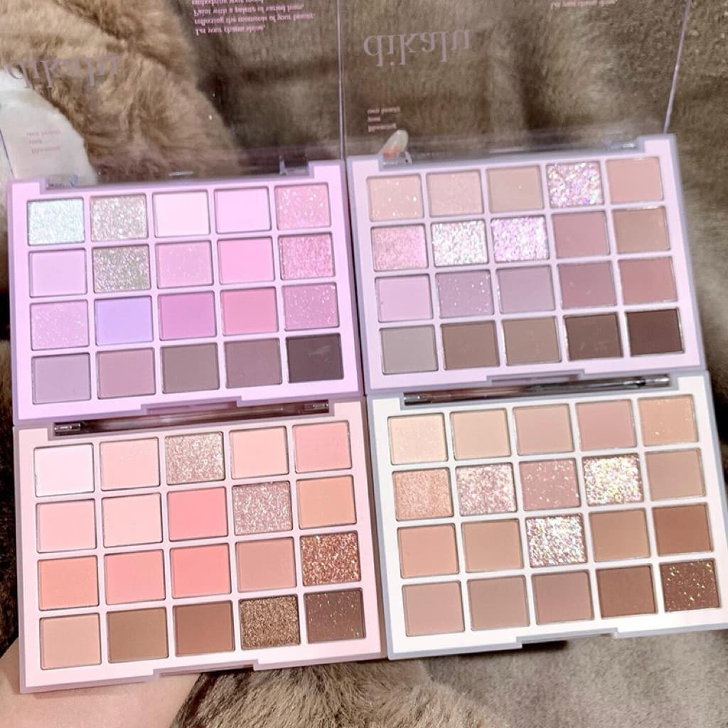 S-50🌟DIKALU พาเลตต์อายแชโดว์ 20 สี เนื้อแมตต์ ชิมเมอร์และกลิตเตอร์ละเอียด โทนชมพู–ม่วง–นู้ดน้ําตาล…