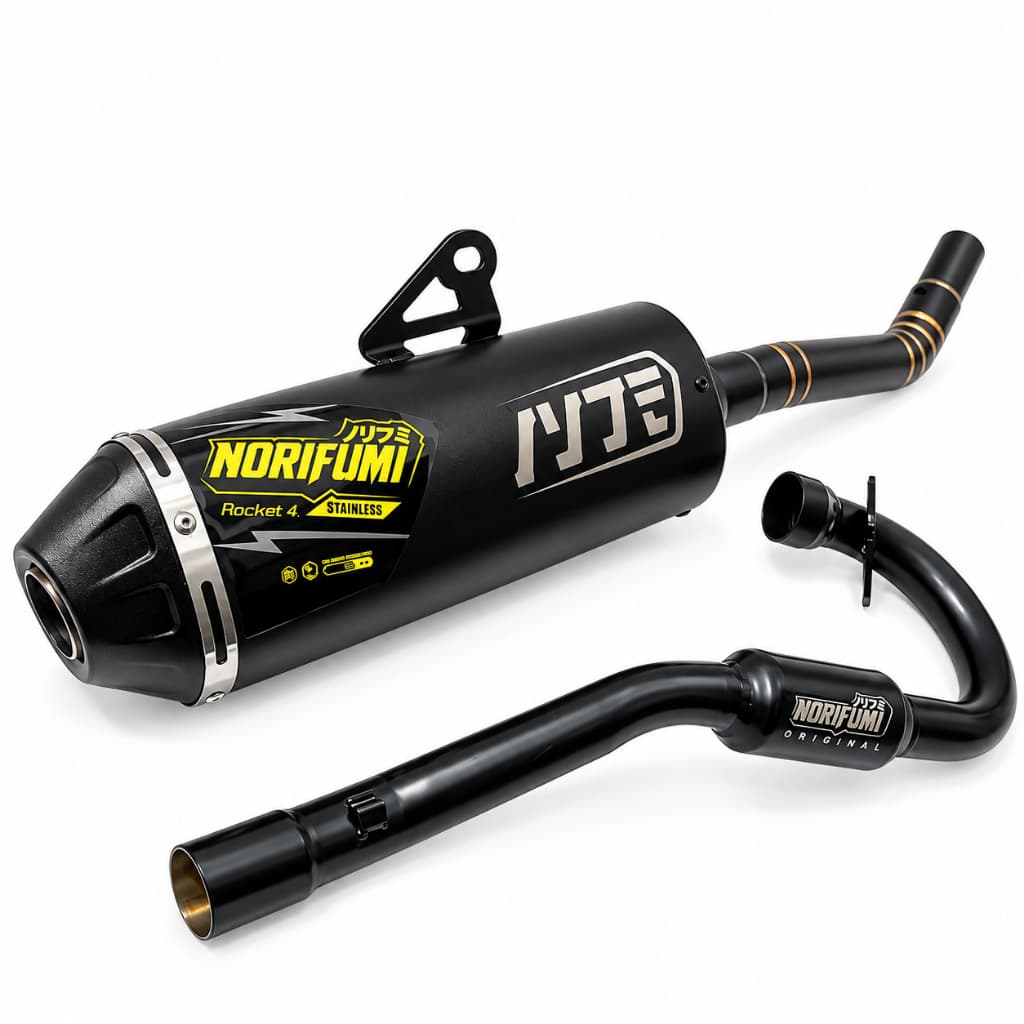 NORIFUMI Trail Racing Exhaust Full Black Standard Motorcycle KLX Dtracker CRF150 WR155 ครบชุด