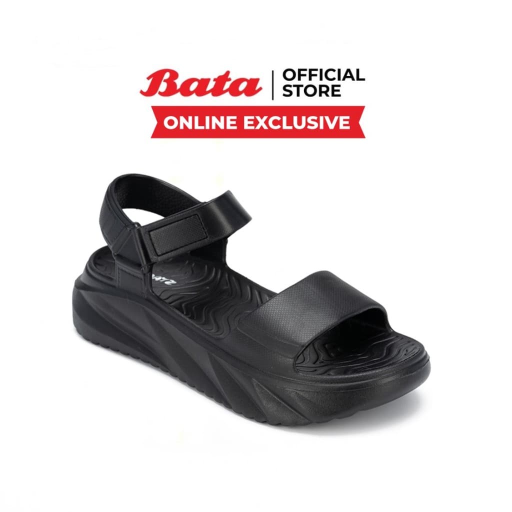 Online Exclusive Bata FLOATZ บาจา รองเท้าแตะรัดส้น แฟชั่น น้ําหนักเบา สําหรับผู้หญิง สีออฟไวท์ 6101044 สีดํา…