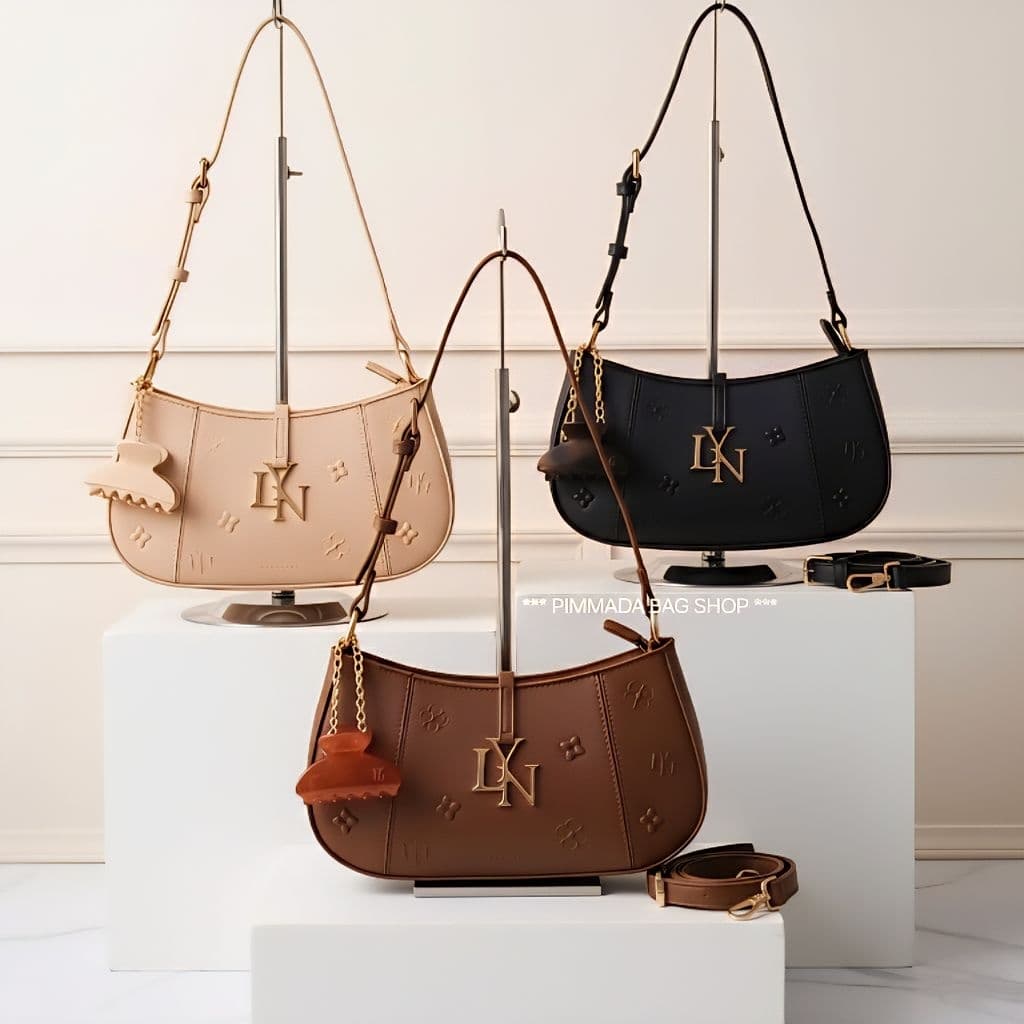 LYN WENDY BRIGHTON SHOULDER BAG กระเป๋าทรงพอช-สะพายข้าง​ สาย​ 2 เส้น