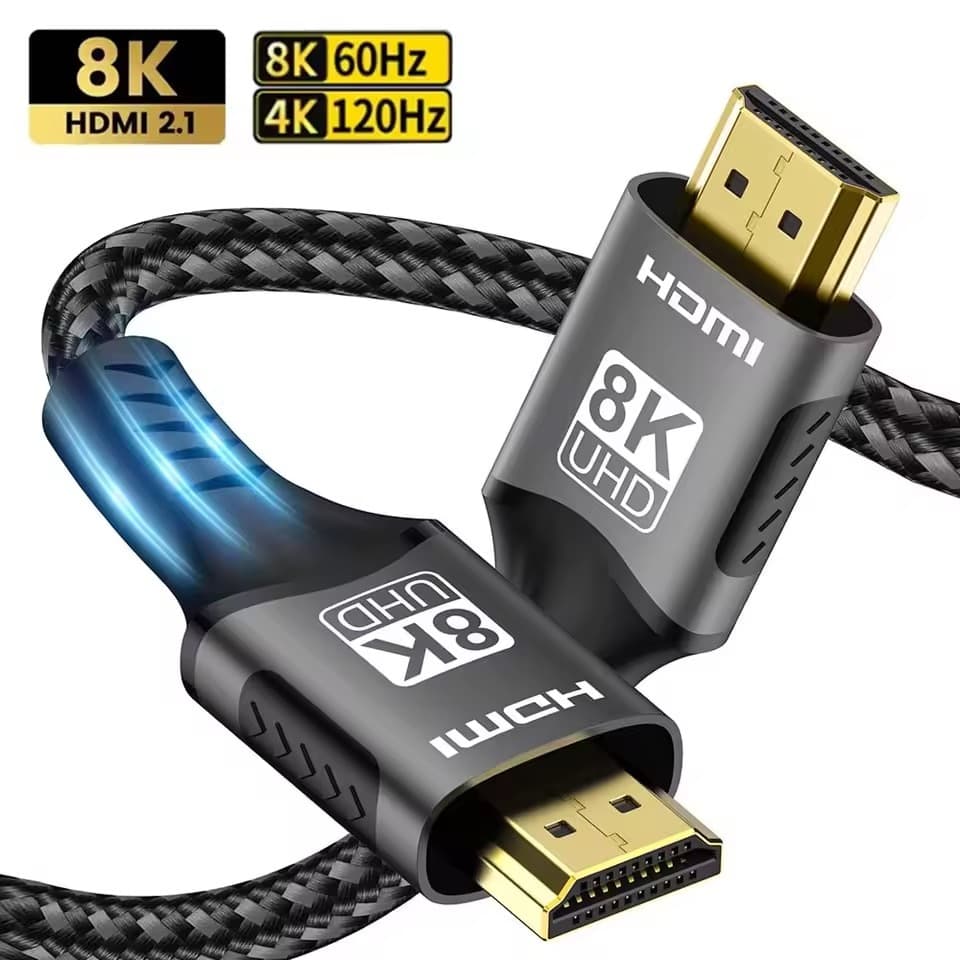 8K HDMI 2.1 สาย 8K 60Hz 48Gbps ARC HDCP ความเร็วสูง HDR สําหรับ RTX สายวิดีโอพีซีแล็ปท็อป ทีวี 4K 144Hz HD TV