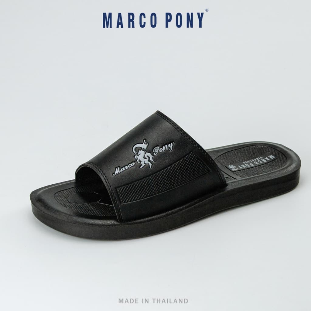 Marco Pony รองเท้าแตะลําลองแบบสวม รองเท้าแตะผู้ชาย แบบสวม สีดํา MPU7001