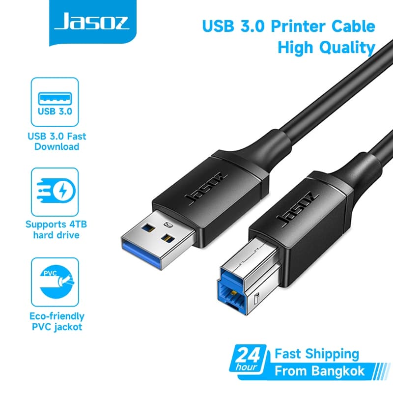 ส่งจาก กทม Jasoz สายต่อปริ้นเตอร์ USB 3.0 A to USB B Printer Cable ความยาว 0.5-3เมตร สําหรับ Canon
