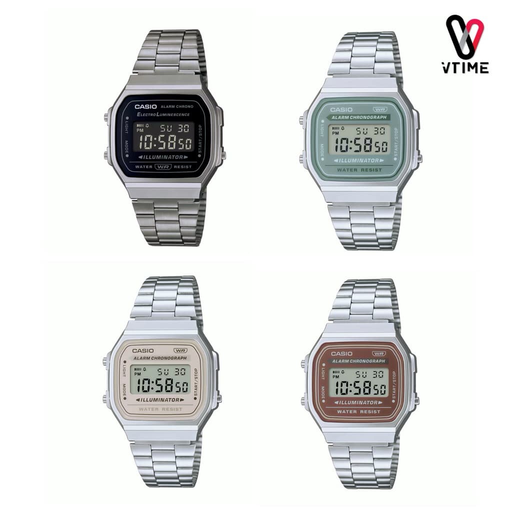 CASIO นาฬิกาข้อมือ Digital รุ่น A168WGG-1B | A168WA-3AY | A168WA-5AY | A168WA-8AY