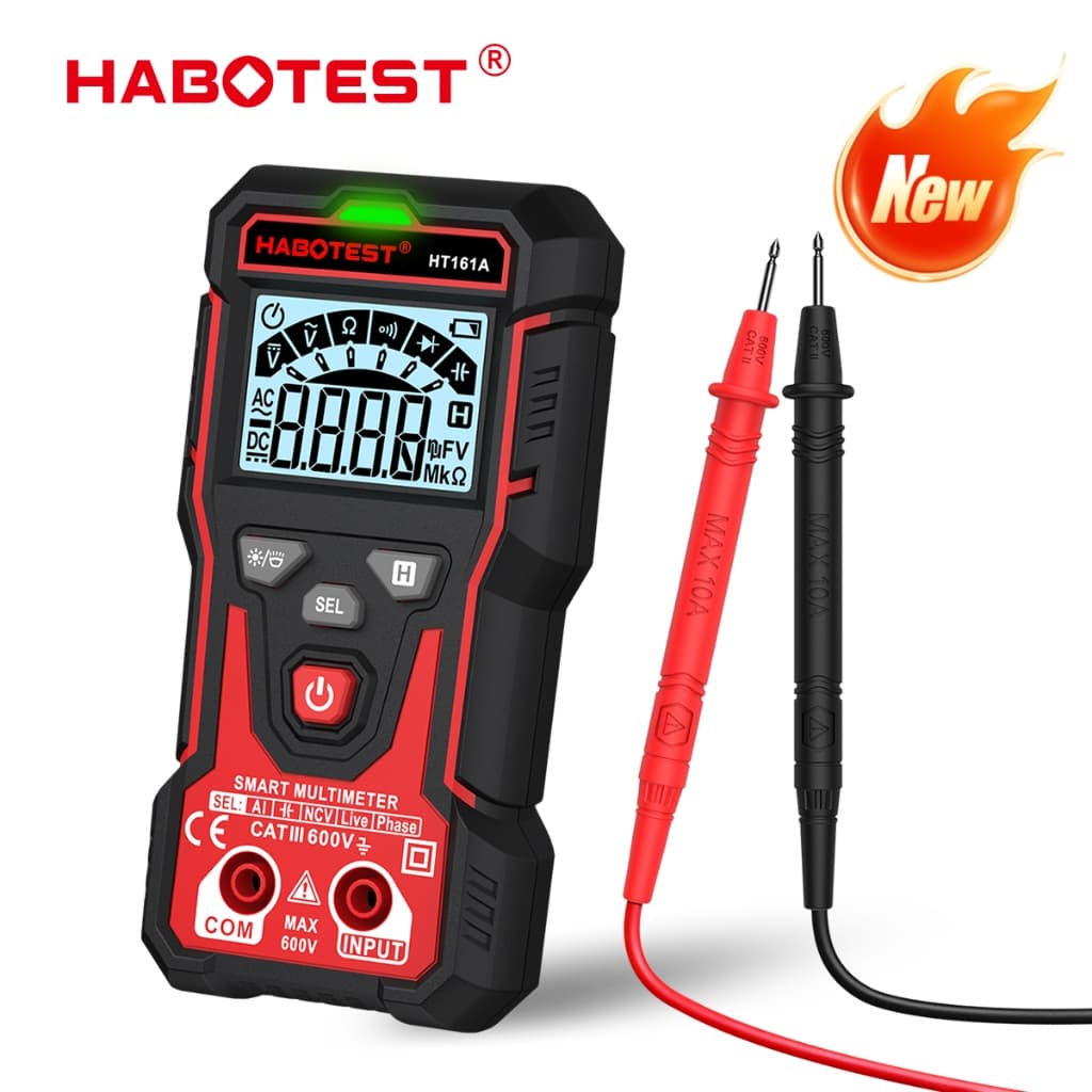 HABOTEST HT161A (HT123 อัพเกรด) มัลติมิเตอร์ดิจิตอล 600V การตรวจจับแรงดันไฟฟ้า AC / DC 4000 นับความจุ /…