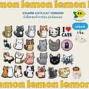 ] Charm ติดรองเท้า รุ่นน้องแมว ตัวติดรองเท้าการ์ตูน ตัวติดรองเท้า ลายการ์ตูน ถอดออกได้