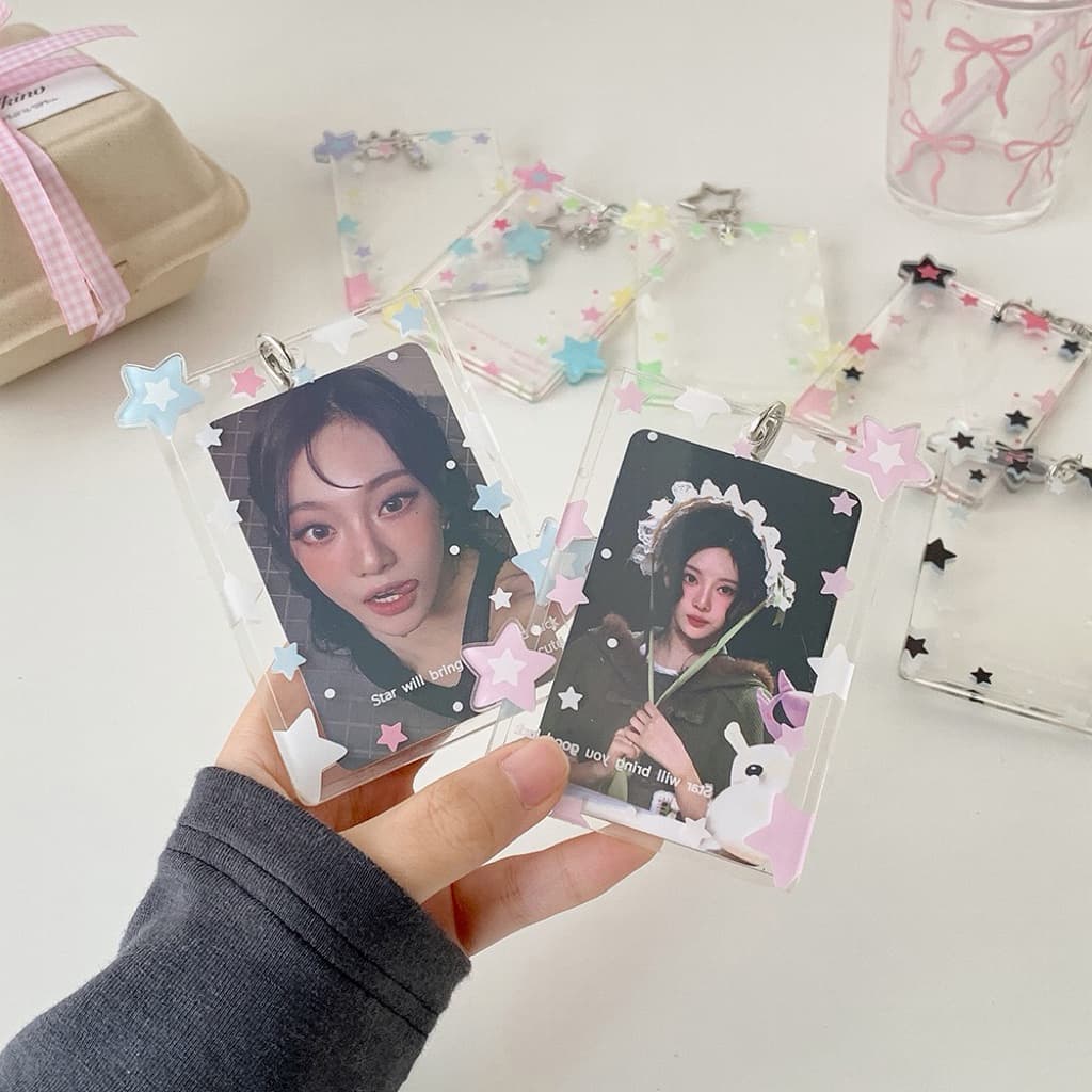 🇹🇭เฟรมการ์ดดาวอะคริลิก Acrylic Star Card Holder พวงกุญแจโฟโต้การ์ด ใส่การ์ด ใส่บัตร(AB) #CD6