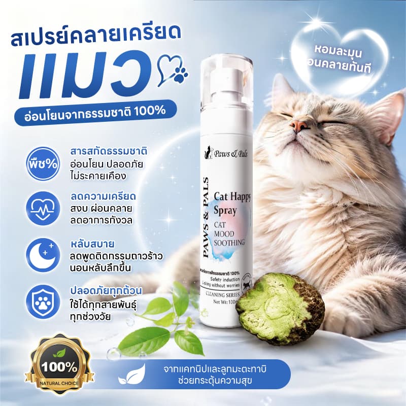 Whisker สเปรย์ผ่อนคลายแมว 100ml สารสกัดจากผลกอลล์ ปลอบประโลมอารมณ์ ผ่อนคลาย เพิ่มความสนุก ซื้อ 1 แถม 1