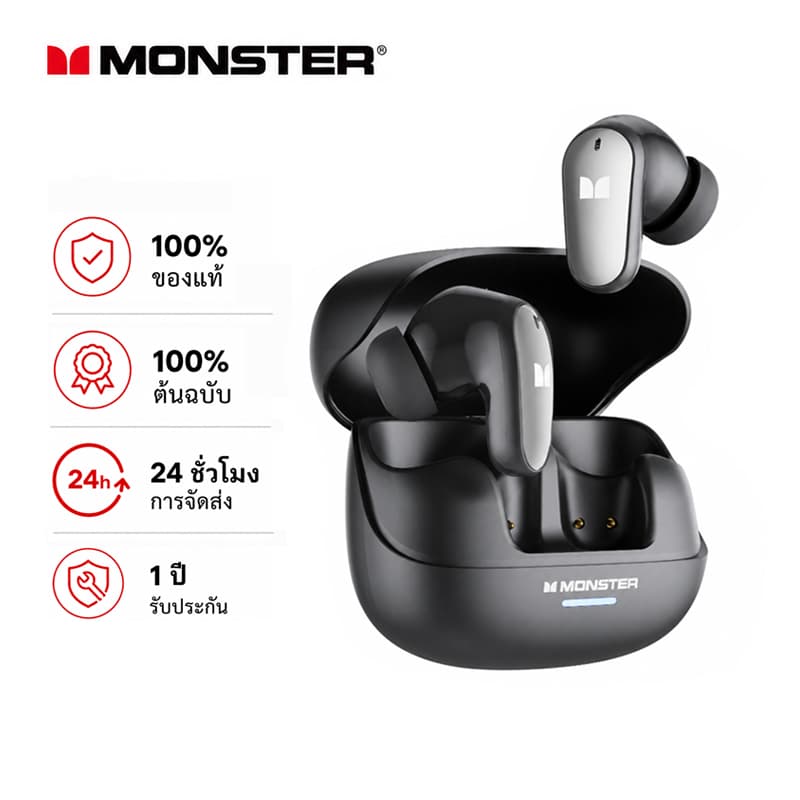 Monster MQT52 หูฟังไร้สายบลูทูธ Bluetooth 5.4 เบส สเตอริโอ ไฮไฟการ ลดเสียงรบกวน พร้อมไมโครโฟน