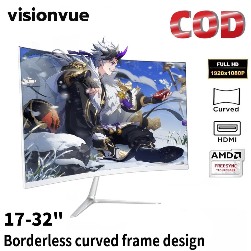 จอคอมพิวเตอร์ 17-24นิ้ว 75HZ 1080P IPS ความละเอียดสูงหน้าจอไร้ขอบ 32นิ้ว2K144HZ เกม27นิ้วหน้าจอ Curved LED…