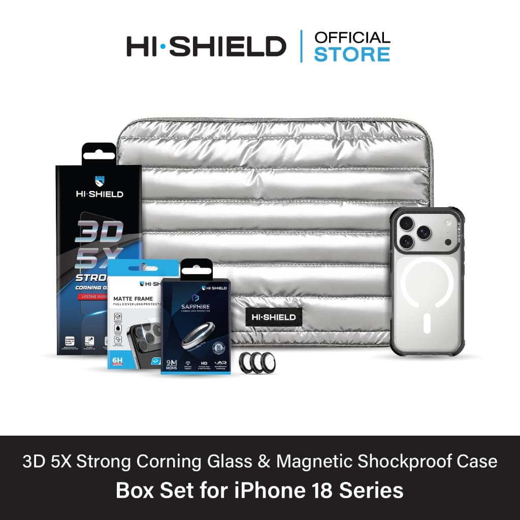 HI-SHIELD 3D 5X Strong Corning Glass Box Set [BS1-5X] - ฟิล์มกระจก ฟิล์มกล้อง เคสกันกระแทก 3 ม. [+ชุดติดตั้ง]