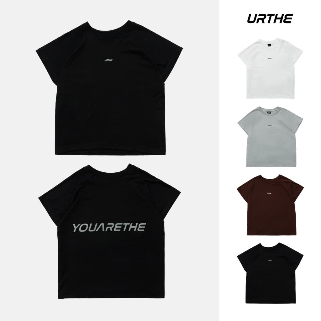 URTHE - เสื้อแขนกุด สกรีนลาย รุ่น BASIC CAP SLEEVE