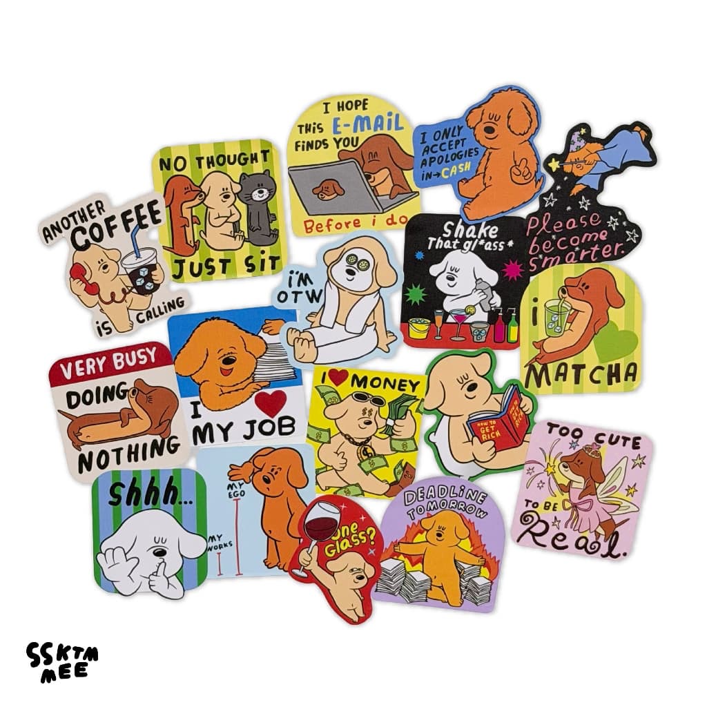ssktmmee - Text sticker สติกเกอร์ข้อความกวนๆ ver.Eng (ราคาส่ง 5 ชิ้น)