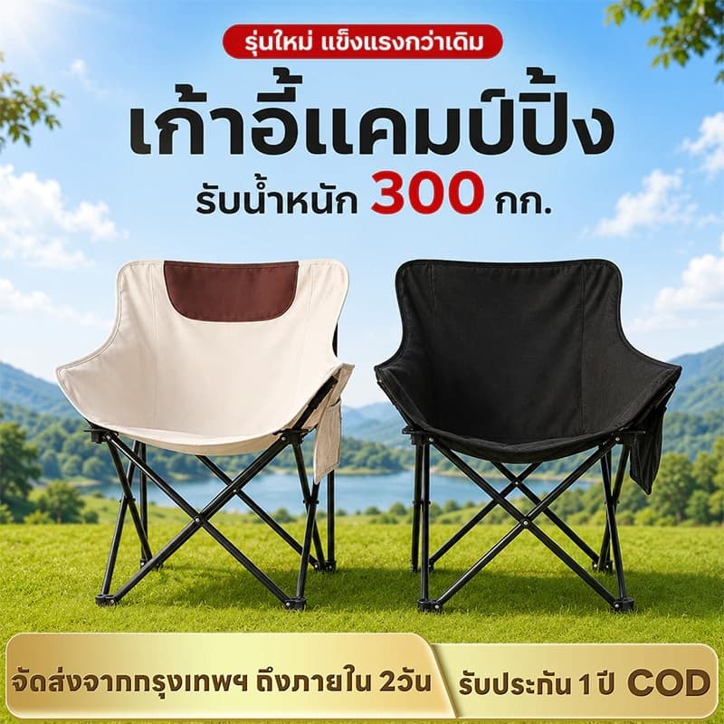 WAYFARER เก้าอี้แคมป์พับได้ รับน้ําหนัก 300กก. พกพาง่าย นั่งสบาย พับเก็บสะดวก เหมาะสําหรับ Camping Outdoor