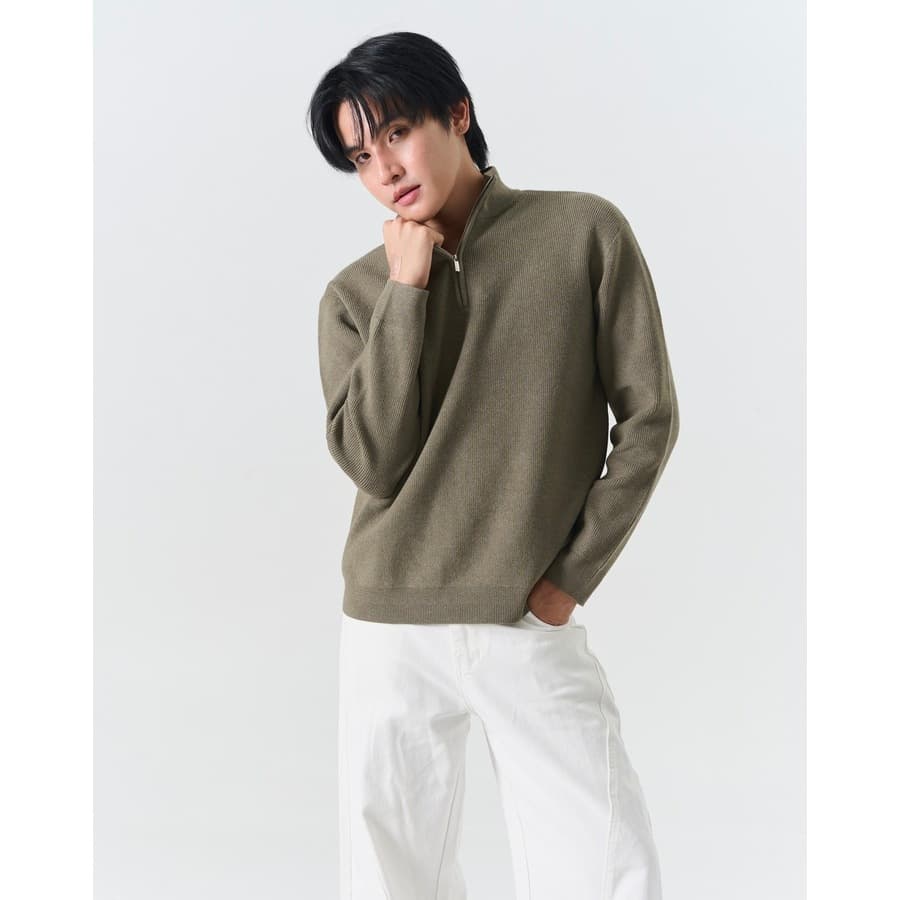 REEVE QUARTER ZIP - เสื้อไหมพรมแขนยาวคอซิป