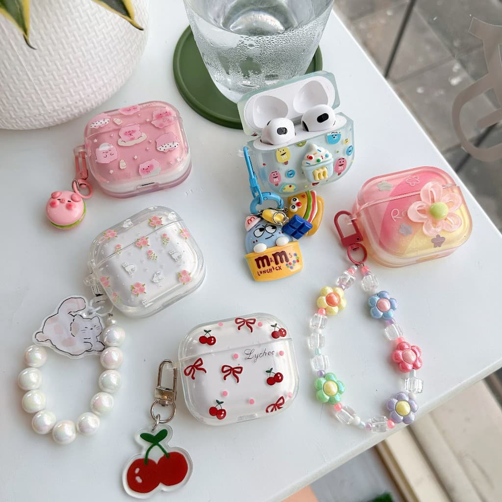 เคสหูฟัง J201 J206 ดอกไม้ใหญ่ เคสใสการ์ตูนนูน Airpods เคสหูฟังบลูทูธ เคสหูฟังไร้สาย Airpods3 Hoco EW 46