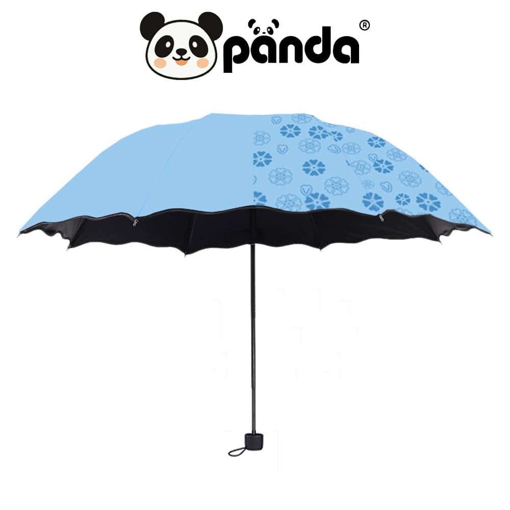ร่มกันฝน รุ่นผ้า2ชั้น โดนน้ําเปลี่ยนลายดอกไม้ กันแดด กันยูวี กันUV พับได้ พับ Umbrella