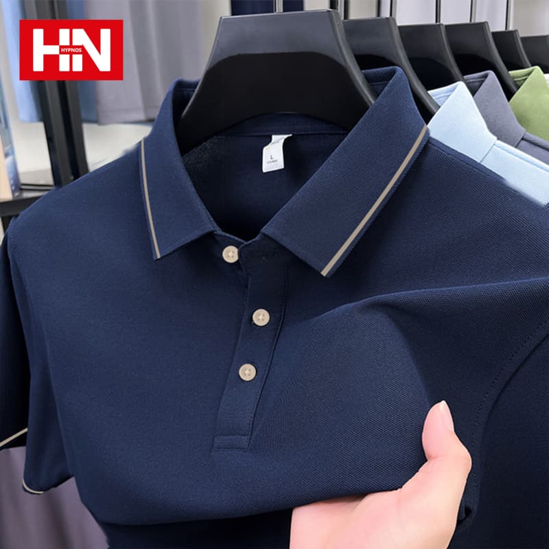 HYPNOS 2321-NOLOGO เสื้อโปโลผู้ชายผู้หญิง รุ่นใหม่ปี 2025 ทรงหลวม ระบายอากาศดี สไตล์ธุรกิจลําลอง ไม่ต้องรีด