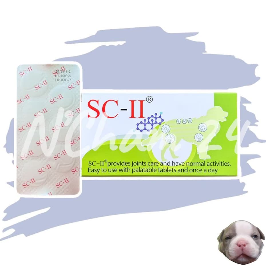 SC-II joint (หมดอายุ03/2027) อาหารเสริมบํารุงข้อ สําหรับสุนัข 1กล่อง บรรจุ 28 เม็ด