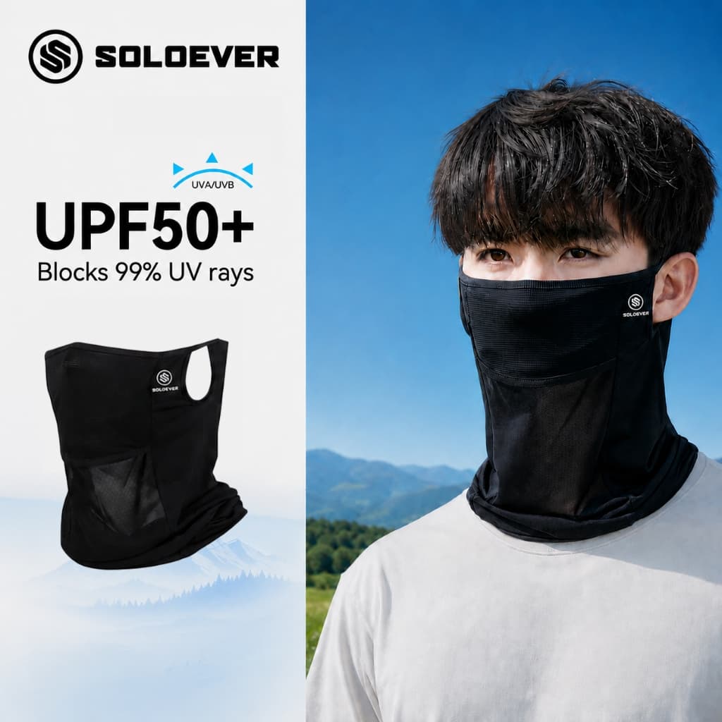 SOLOEVER Face Marsk UPF50+ มาส์กกันแดด ผ้าละเอียด กันแดด กันแสง ใส่ได้ทั้งชายและหญิง Vacation