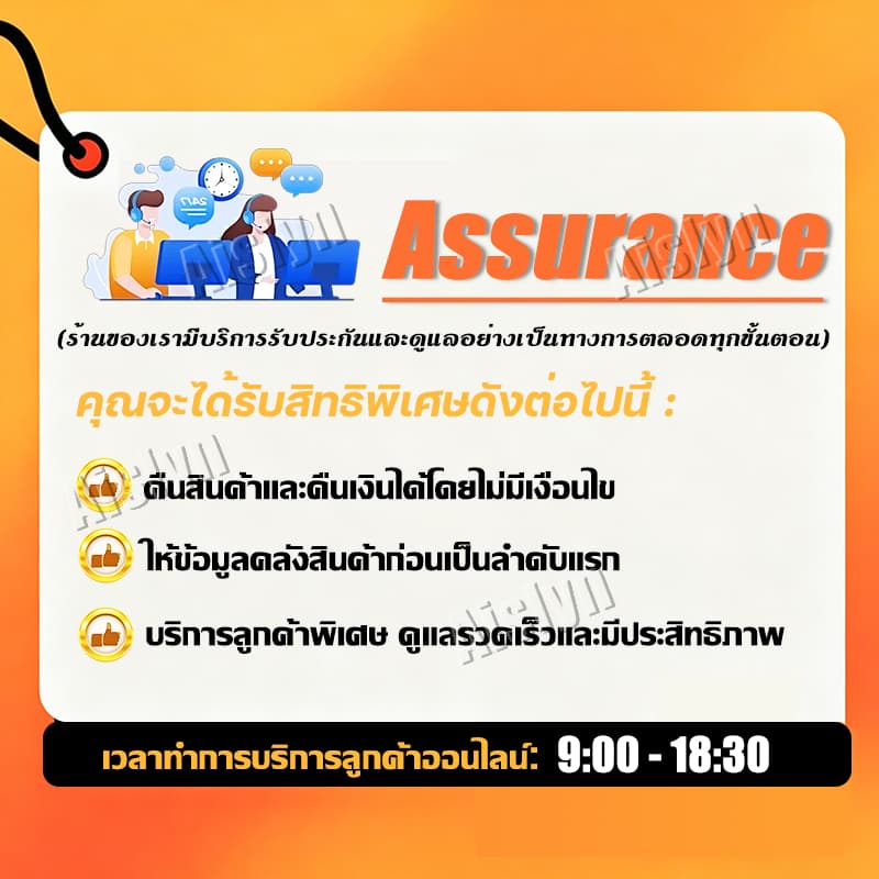 บริการหลังการขาย บริการรับประกันสินค้า บริการหลังการขายผลิตภัณฑ์-จะไม่จัดส่ง