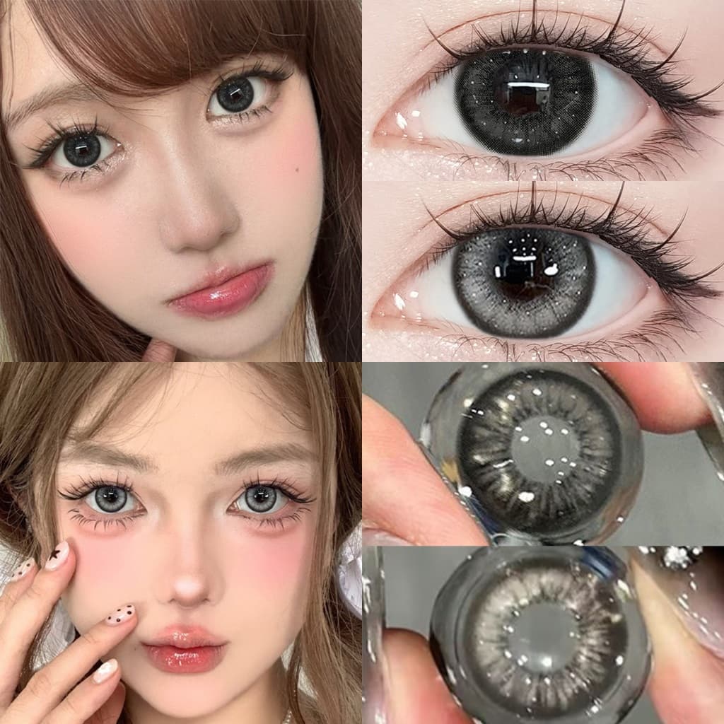 Midroo🍭คอนแทคเลนส์สี Black คอนแทคเลนส์บิ๊กอายคอนแทก 1คู่🌷14.2mm รูปที่ 1