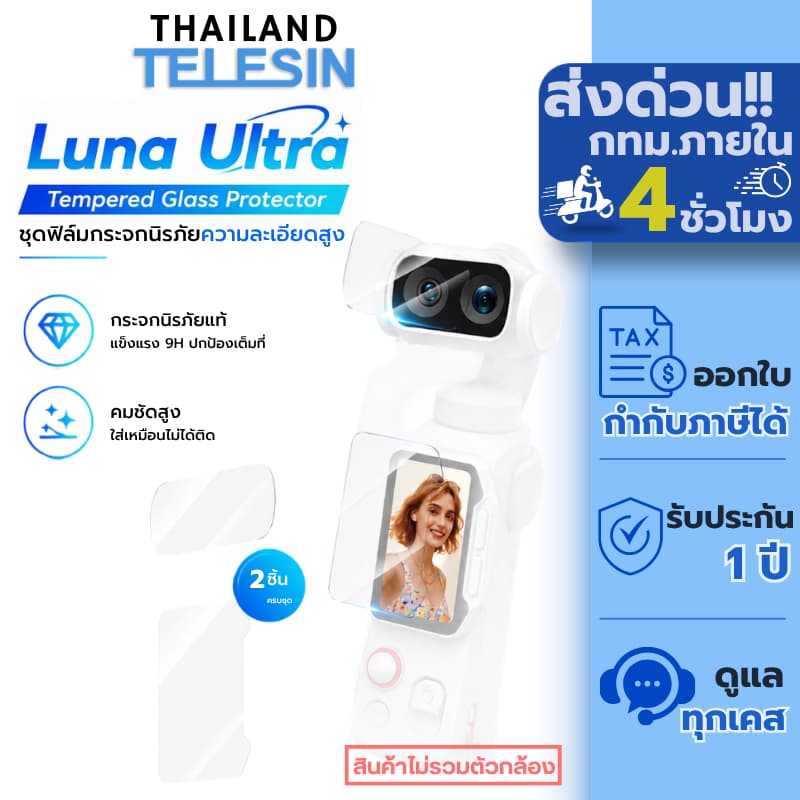 Telesin Luna Ultra Tempered Glass Protector ชุดฟิล์มกระจกนิรภัยความละเอียดสูง (S6-FLM-41)