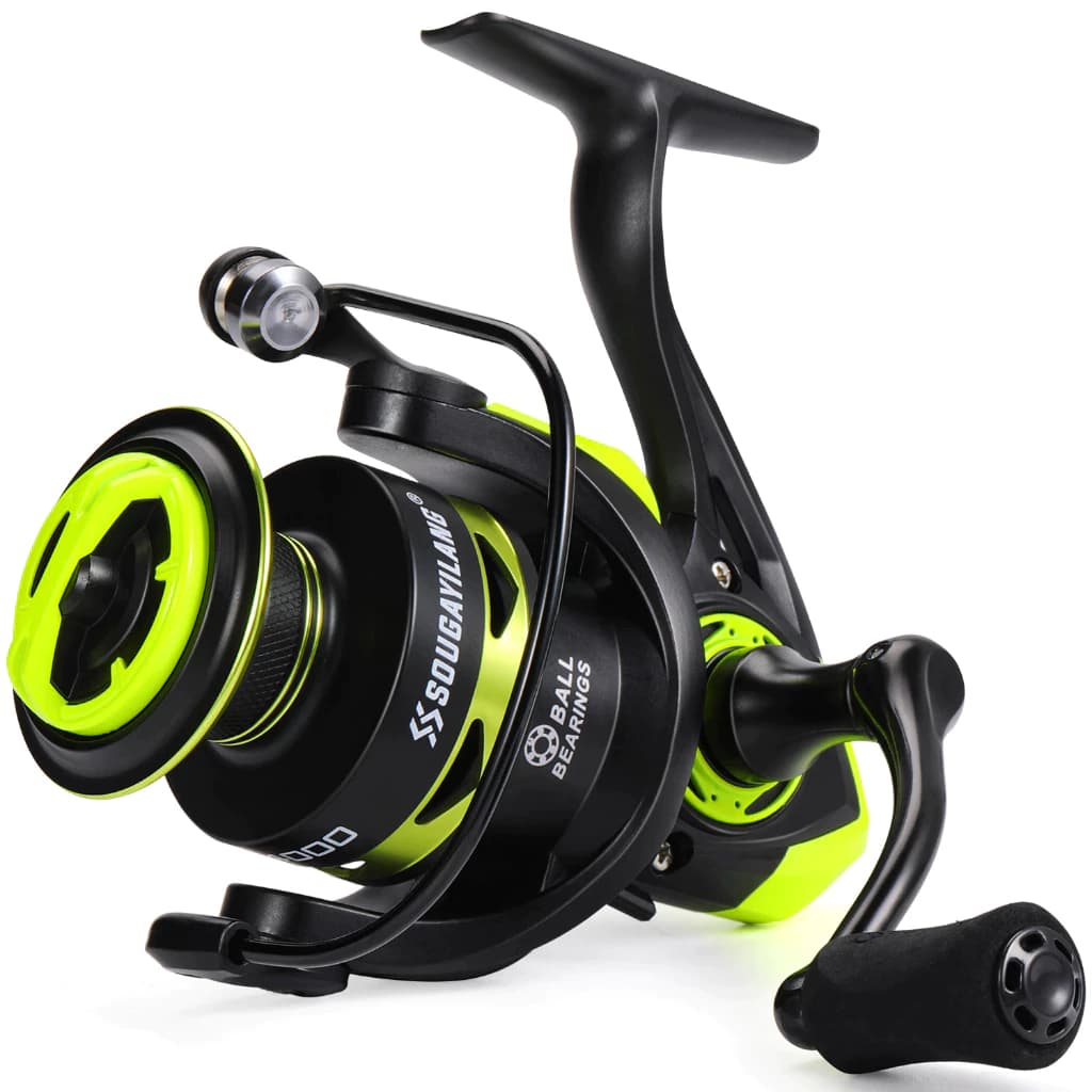 รอกตกปลา รอกคุณภาพ Spinning 5.2:1 กําลังลาก 20KG ทนทาน สีเหลืองเข้ม