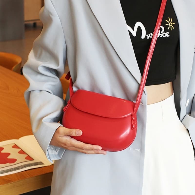 กระเป๋าเซดเดิล สไตล์เกาหลี มินิมอล สีพาสเทล - ตธีมวินเทจ & เหมาะสําหรับการทํางานประจําวัน