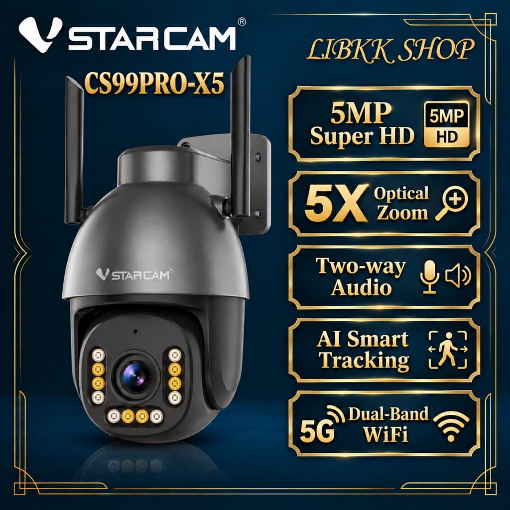 แนะนํา 💥 VSTARCAM CS99PRO CS99Q-UV ZOOM -X5 5.0MP (ซูม5X) Outdoor ความละเอียด 5MP WIFI 5Gกล้องวงจรปิด