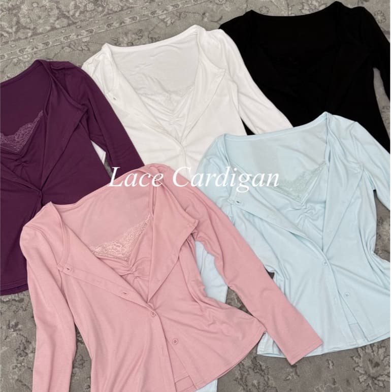 Lace cardigan top (เสื้อคลุมเย็บติด 2 ชั้น) เสื้อสายเดี่ยวแต่งงานลูกไม้คาร์ดิแกน Size M,L AOMMKO -S140