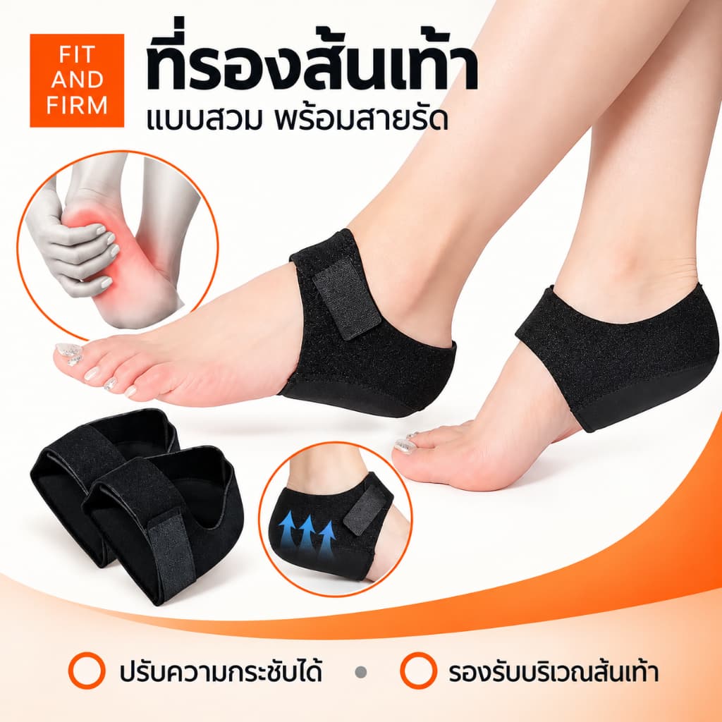 ส่งทันที! ถุงเท้า รองช้ํา ลดอาการปวด เพื่ออาการปวดส้นเท้าในระยะยาว ซิลิโคนหนานุ่มกันรองช้ํา