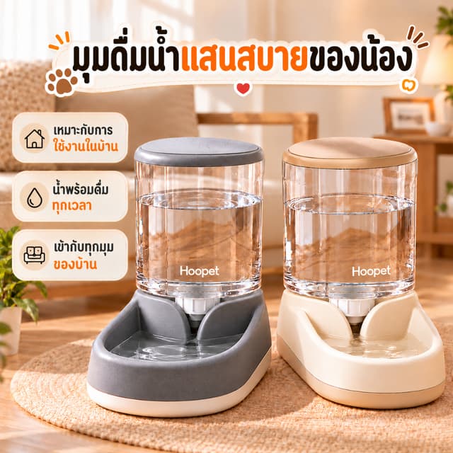 เครื่องให้น้ําสัตว์เลี้ยงอัตโนมัติ 4 ลิตร แบบแรงโน้มถ่วง ที่ให้น้ําสุนัข ชามน้ํากว้าง ไม่ใช้ไฟฟ้า